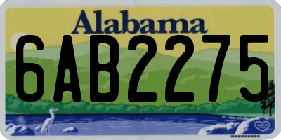 AL license plate 6AB2275