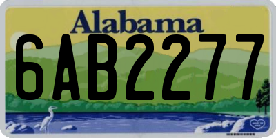 AL license plate 6AB2277