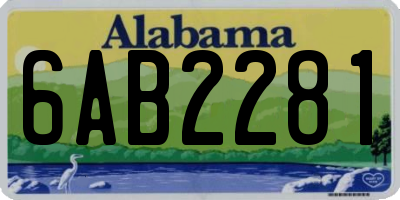 AL license plate 6AB2281