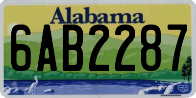 AL license plate 6AB2287