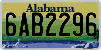 AL license plate 6AB2296