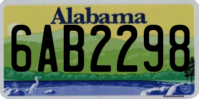 AL license plate 6AB2298
