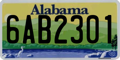AL license plate 6AB2301