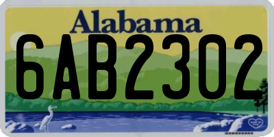 AL license plate 6AB2302