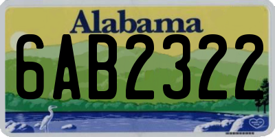 AL license plate 6AB2322
