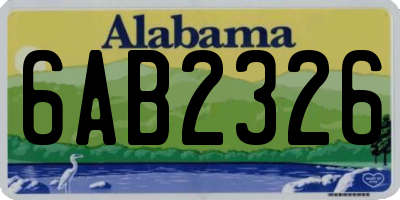 AL license plate 6AB2326