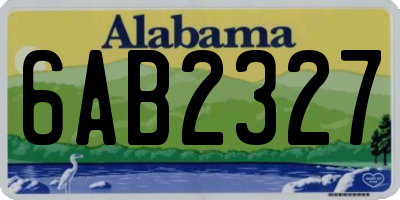 AL license plate 6AB2327