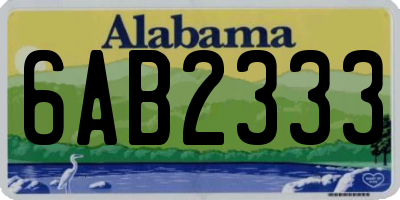 AL license plate 6AB2333