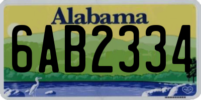 AL license plate 6AB2334