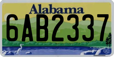 AL license plate 6AB2337