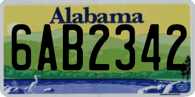 AL license plate 6AB2342