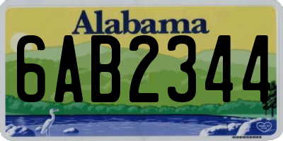 AL license plate 6AB2344
