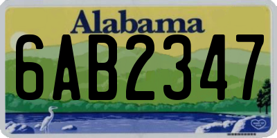 AL license plate 6AB2347