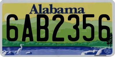 AL license plate 6AB2356
