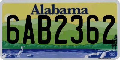 AL license plate 6AB2362