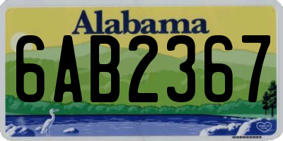 AL license plate 6AB2367
