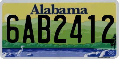 AL license plate 6AB2412