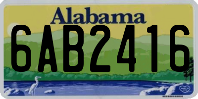 AL license plate 6AB2416
