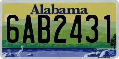 AL license plate 6AB2431