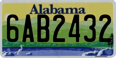 AL license plate 6AB2432