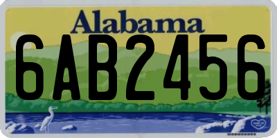 AL license plate 6AB2456