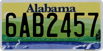 AL license plate 6AB2457