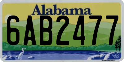 AL license plate 6AB2477