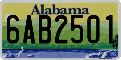 AL license plate 6AB2501