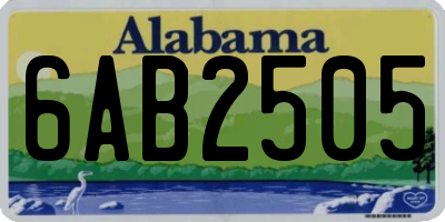 AL license plate 6AB2505