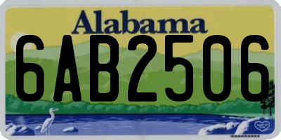 AL license plate 6AB2506