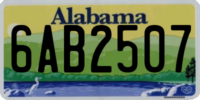 AL license plate 6AB2507