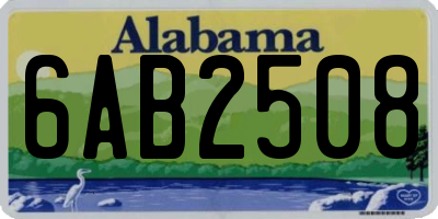 AL license plate 6AB2508