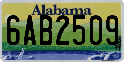 AL license plate 6AB2509