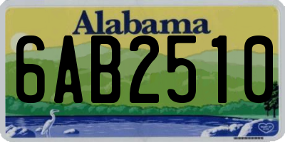 AL license plate 6AB2510