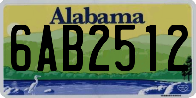 AL license plate 6AB2512