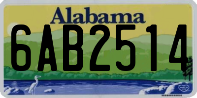 AL license plate 6AB2514