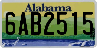 AL license plate 6AB2515