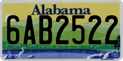 AL license plate 6AB2522