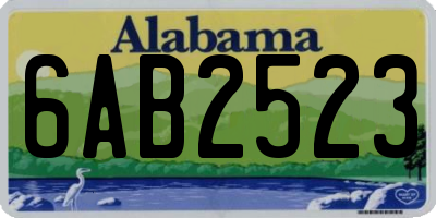 AL license plate 6AB2523