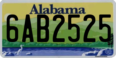 AL license plate 6AB2525