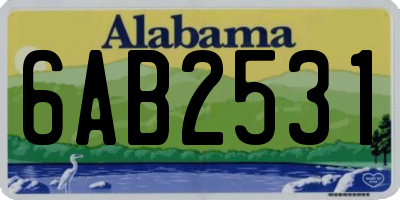 AL license plate 6AB2531