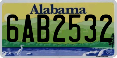 AL license plate 6AB2532