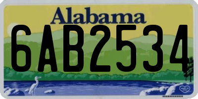 AL license plate 6AB2534