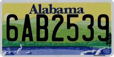 AL license plate 6AB2539
