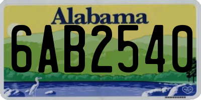 AL license plate 6AB2540