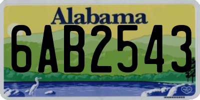 AL license plate 6AB2543