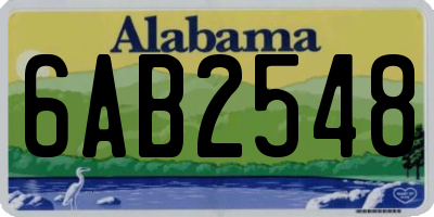 AL license plate 6AB2548