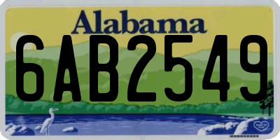 AL license plate 6AB2549