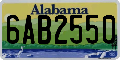 AL license plate 6AB2550