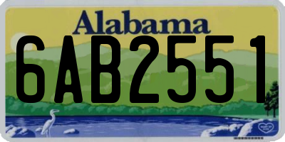 AL license plate 6AB2551